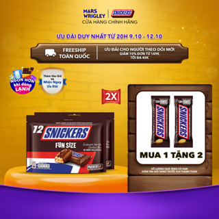[Tặng 2 thanh Snickers 20g] Combo 2 Túi Kẹo Socola Snickers Funsize túi 240g (12 thanh x 2)