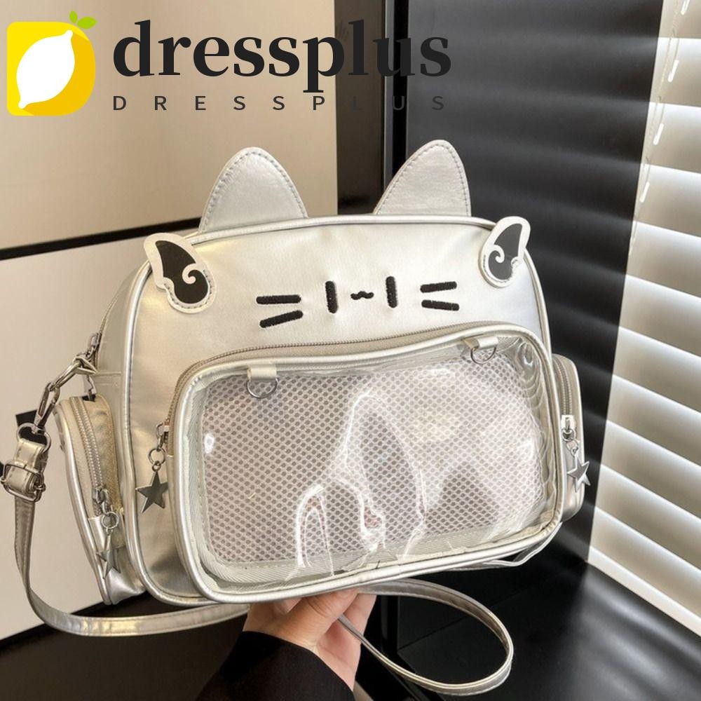 DRESSPLUS Mèo Dễ Thương Itabag, Adge Display JK Kawaii Túi Trong Suốt, Di Động Phong Cách Preppy Ani