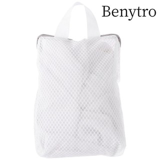Benytro Túi giặt lưới tổ ong BENYTRO, Tay cầm có dây kéo Túi giặt lưới dệt kim mịn, Túi đựng đồ treo tinh tế Melamine Sponge Tinh tế Túi giặt giặt Sản phẩm cho bé