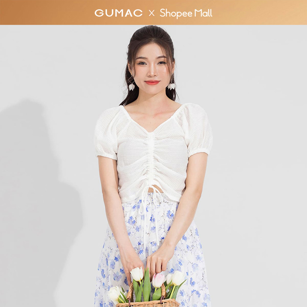 Áo kiểu nữ GUMAC raglan rút dây  AD05024