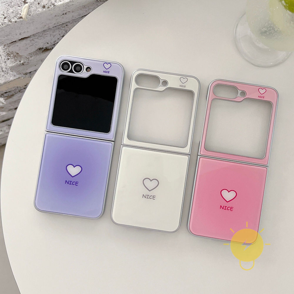 Phone Case For SAMSUNG Galaxy Z Flip 7 Z Flip 6 Z Flip 5 Z Flip 4 Z Flip 3 Z Flip 7 FE PC TPU Heart 