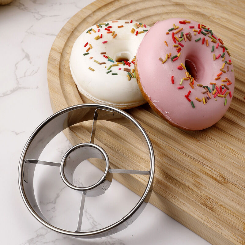 1Pc Thép Không Gỉ Donut Cắt Khuôn Bánh Donut Máy Làm Bánh Donut Cắt Bánh Khuôn