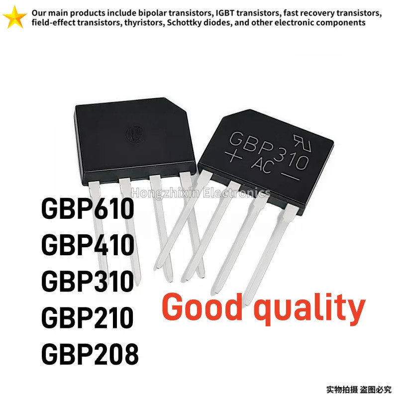 5 CHIẾC GBP610 GBP410 GBP310 GBP210 GBP208 chỉnh lưu, bộ chỉnh lưu cầu, cầu phẳng phẳng phẳng chân n
