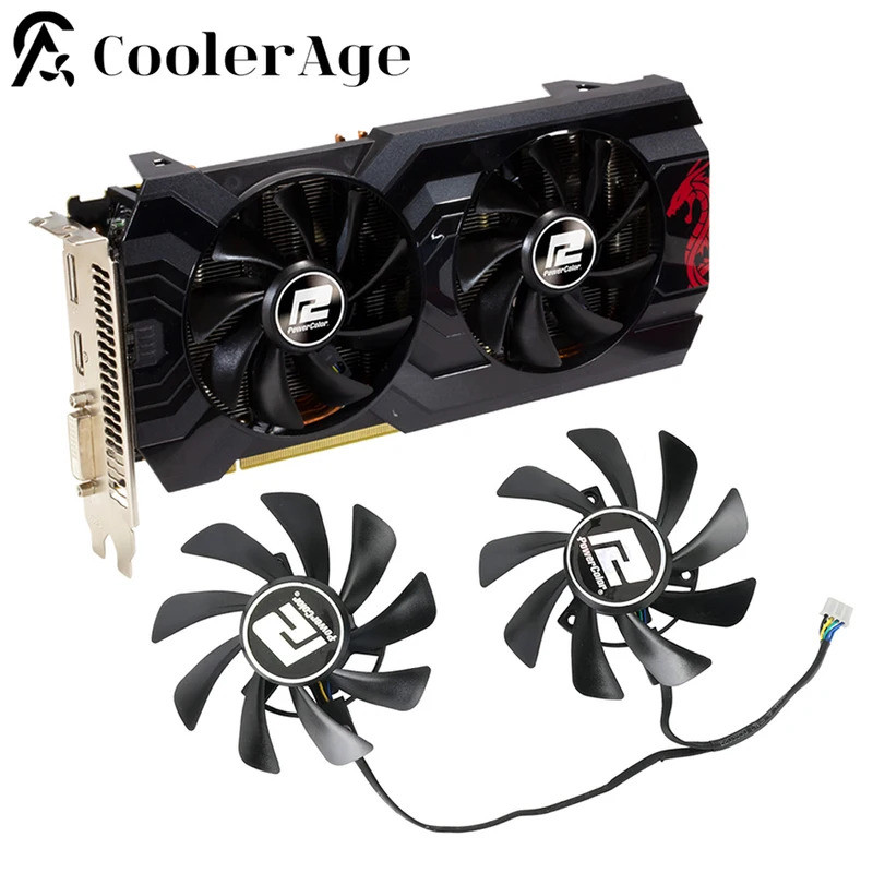 * Quạt Card Video Cho PowerColor Rồng Đỏ Radeon RX 570 4GB 8GB GDDR5 85MM T129215Quạt làm mát Card đ