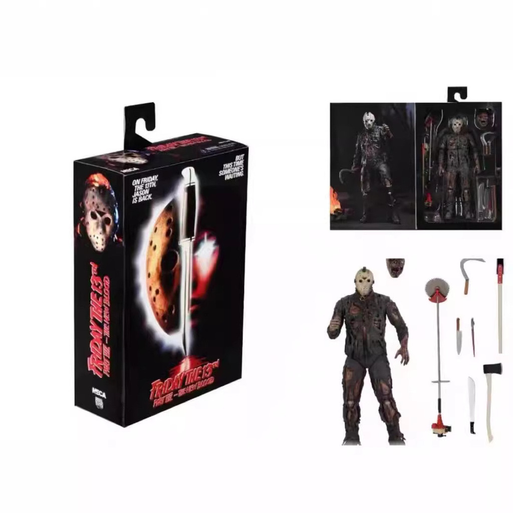 NECA 42003 Black Friday Phiên bản máu mới Jason Có thể làm điều đó Thực hành Hộp 23cm Độc đoán hoàn 