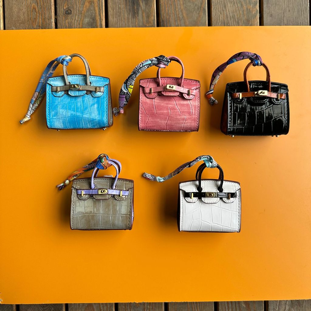 3ACE New fashion crocodile pattern color-block platinum mini bag pendant earphone pouch lipstick bag