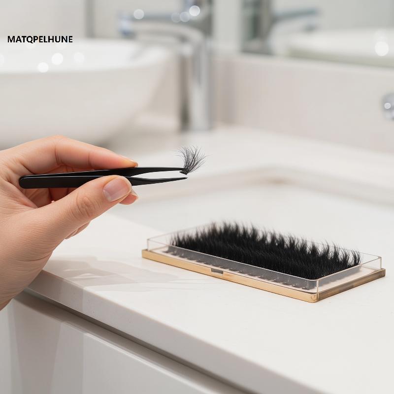 MATQPELHUNE Lông Tơ Thi Mi Cụm DIY Nối Mi 200D 10-18MIX Lông Mi Cá Nhân Nối Mi Cụm VN