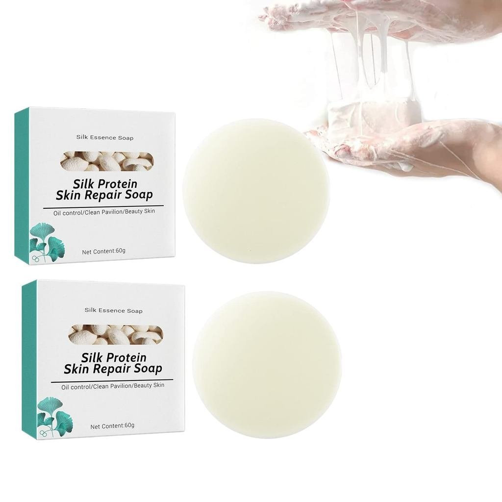 2Block FermCollagen Xà phòng khử trùng, Xà phòng phục hồi Protein lụa, Xà phòng tẩy tế bào chết và l
