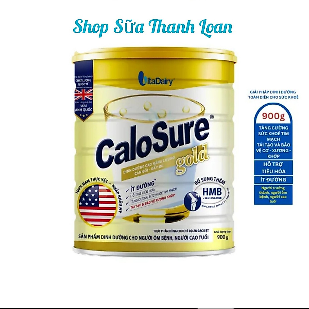 [HSD T1-2028] [Quét Mã QR Tích XU] Sữa Bột Vitadairy Calosure Gold Ít Đường 900g.