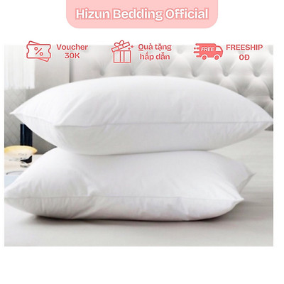 Ruột gối bông hạt cao cấp 45x65 Hizun, gối bông gòn cao cấp kháng khuẩn