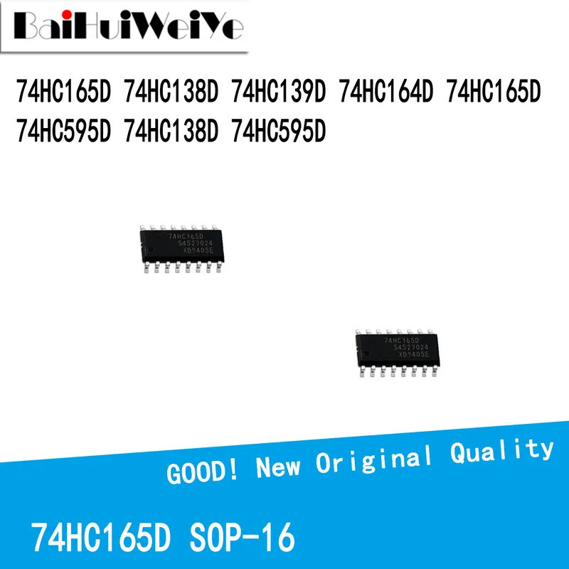 5 CÁI SN 74HC165D 74HC138D 74HC139D 74HC164D 74HC165D 74HC595D SMD SOP-16 Chipset tốt mới