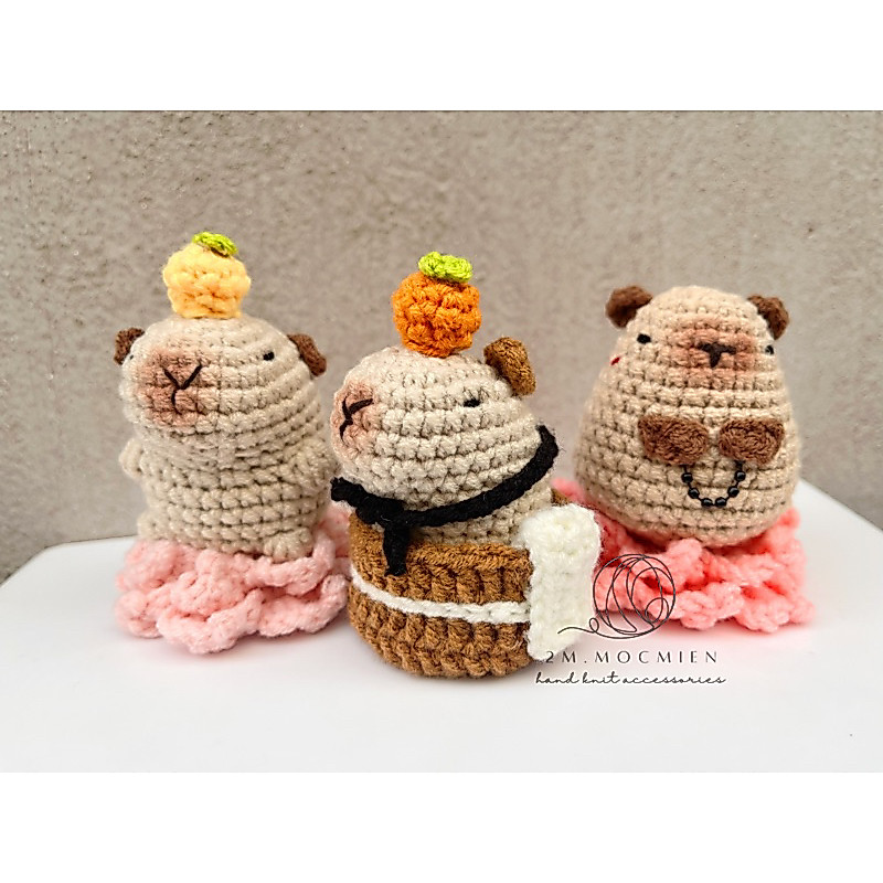 móc khóa len CAPYBARA (chuột lang nước) - HandMade