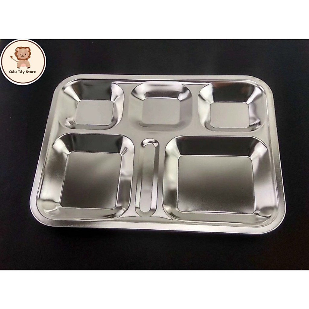 Khay Chia Phần Cơm 5 ngăn inox cao cấp