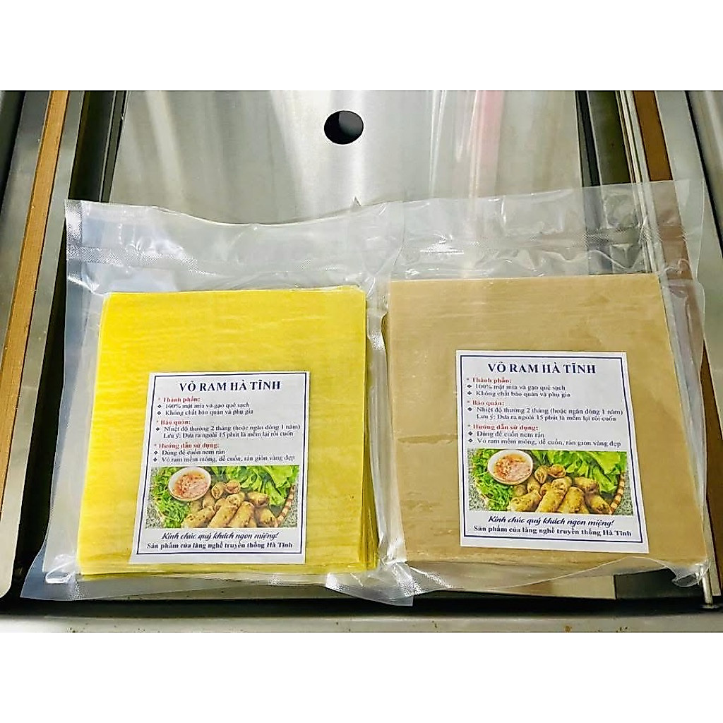 Combo 2 Túi Vỏ Ram Hà Tĩnh Làng Vân – 500g/Túi (Tổng 180–200 Lá) – Vỏ Nem Rán Giòn Ngon – Hút Chân Không