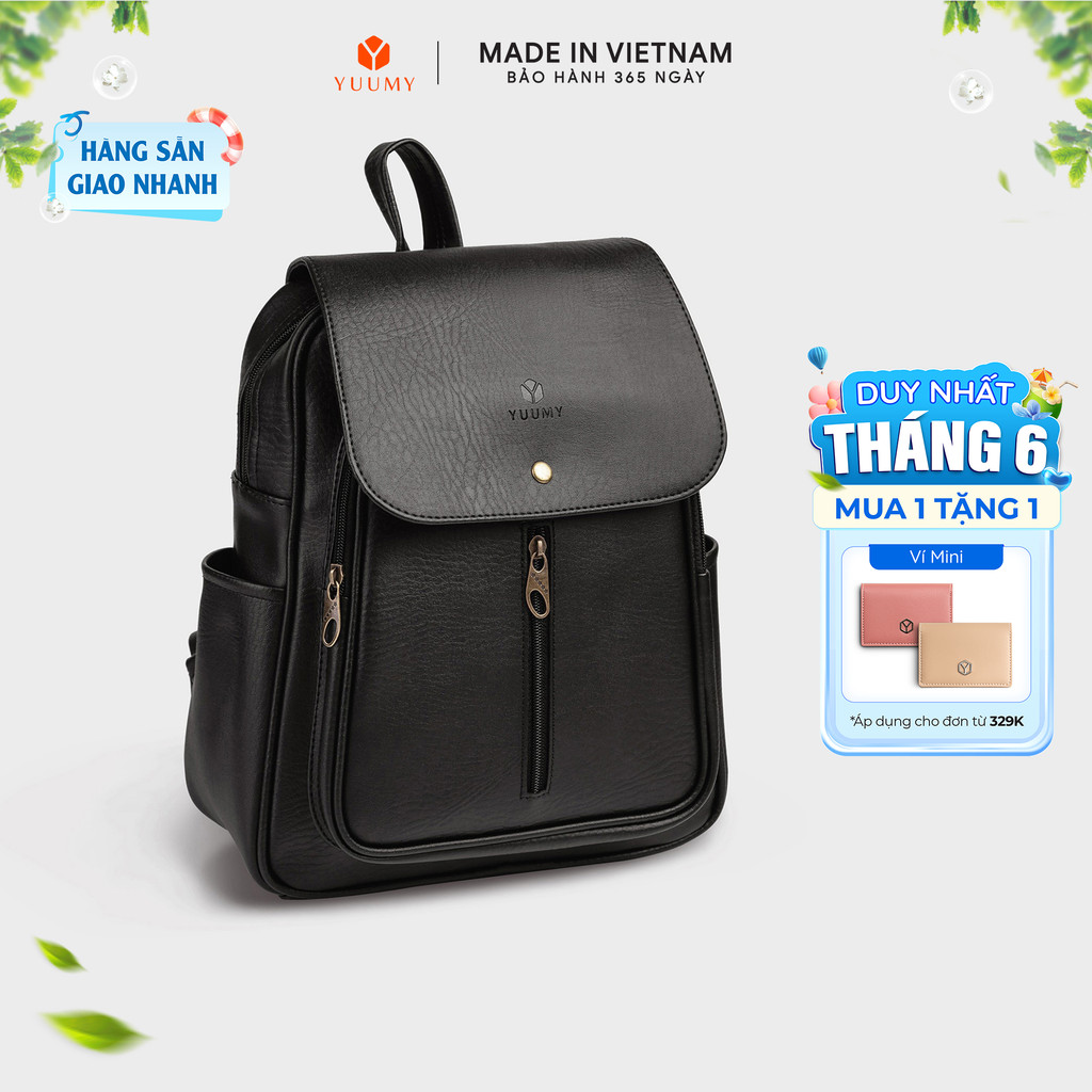 Balo Yuumy (Thời trang nữ basic đựng vừa A4 - Balo da YBA5)