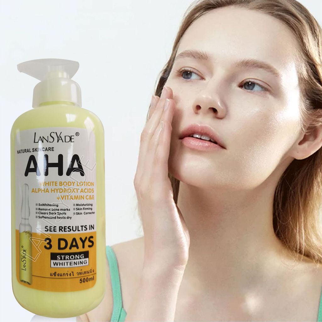 500ml Kem Dưỡng Trắng Da Toàn Thân Hydroxy Acids Vitamin C & E Dưỡng Ẩm Làm Sáng Toàn Thân Dưỡng Da 