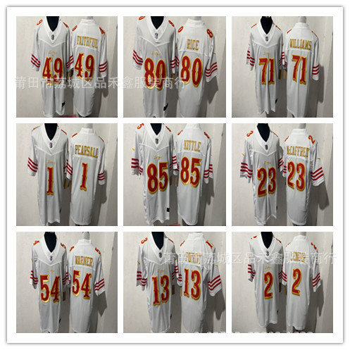 Giao hàng trong ngày 49 người Speedy White 97-80-85-13-23-44-54-49-1-16 Đồng phục bóng bầu dục thêu