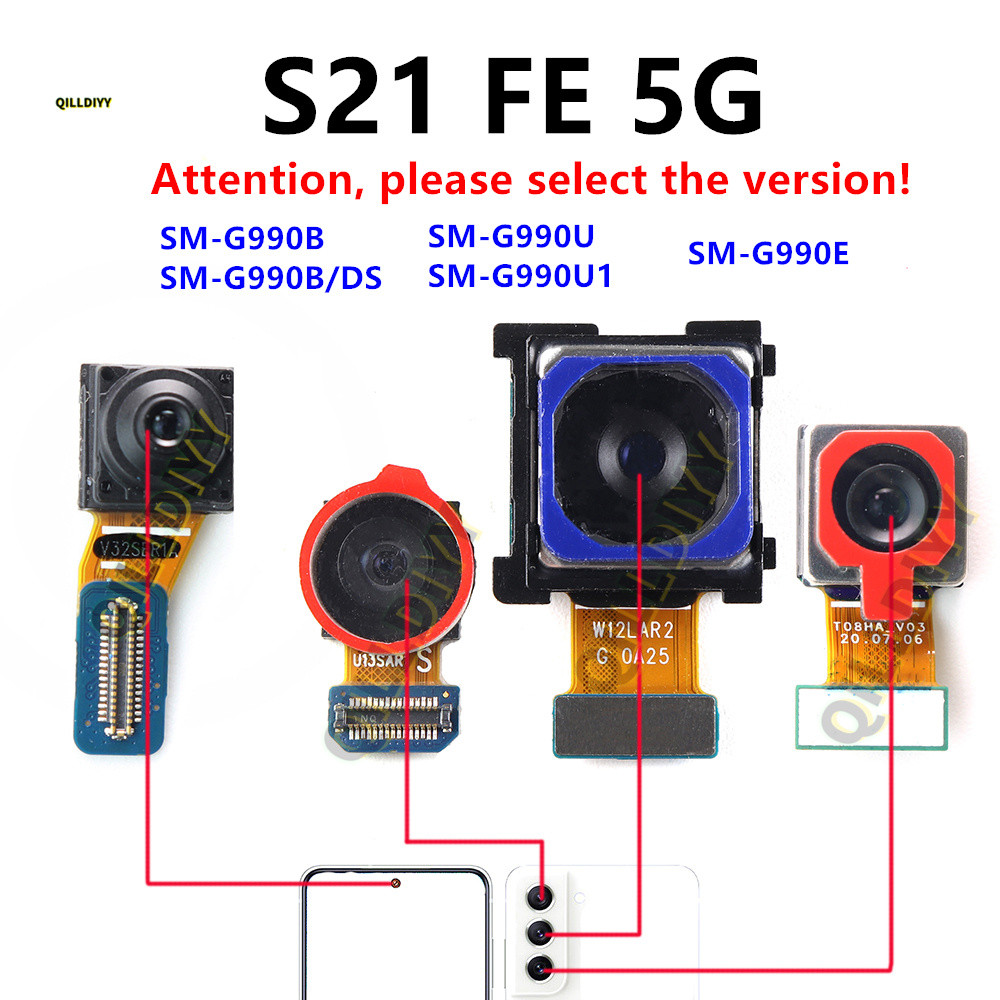 Dành Cho Samsung Galaxy S21 FE 5G G990B G990U Phía Sau Siêu Rộng Telephoto Camera Trước Cáp Mềm G990