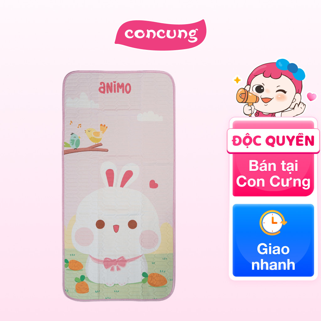 Chiếu điều hòa cao cấp cho bé Animo thỏ hồng (60x120cm)