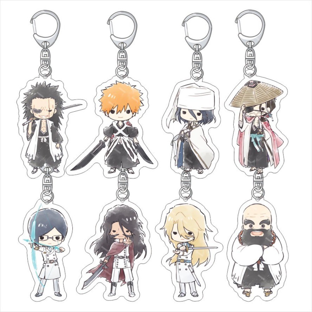 Anime BLEACH Acrylic Keychain Accessories Cartoon Character Kurosaki Ichigo Shinji Hirako Cute Charm