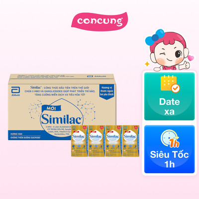 Thùng thực phẩm bổ sung Similac hương vani 110ml (Lốc 4 hộp)