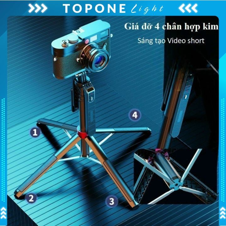 Gậy Chụp Ảnh 4 Chân P185 - Gậy Selfie Cầm Tay Tặng Kèm Remote, Chiều Dài Sử Dụng 30-180cm - Chính Hãng Top One | BigBuy360 - bigbuy360.vn