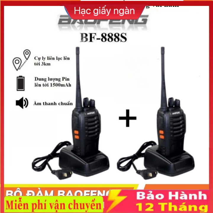 【Bán chạy】Bộ đàm Baofeng bf 888s 2 đàm cầm tay tầm xa mini sạc pin-Bảo hành 12 tháng