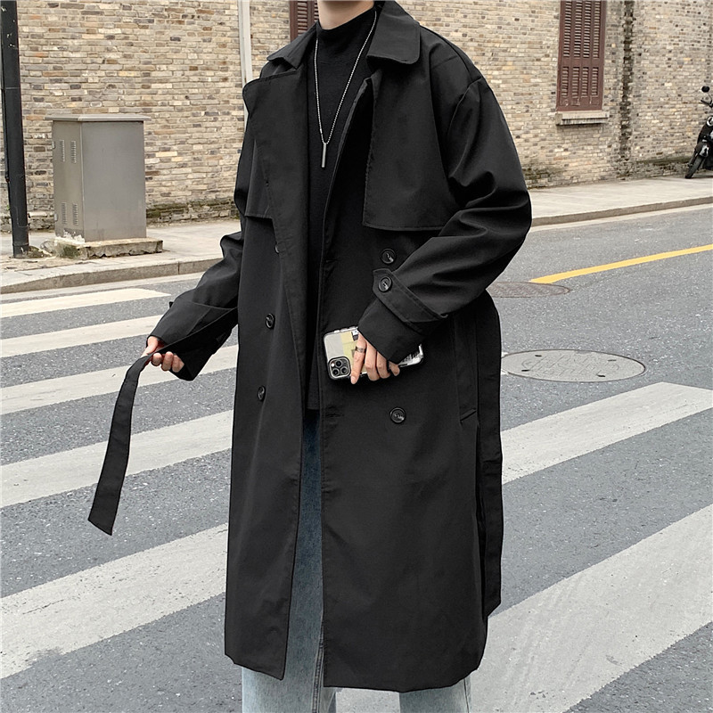 Áo trench coat nam dáng dài phong cách Hàn Quốc – cổ vest, form rộng, chất dày, mặc xuân thu