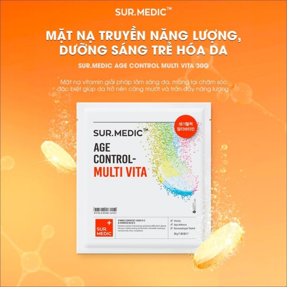 Ảnh 4 của Mặt Nạ SUR.MEDIC hỗ trợ dưỡng trắng da, phục hồi, cấp ấp toàn diện 1 miếng/30g mask  sheet