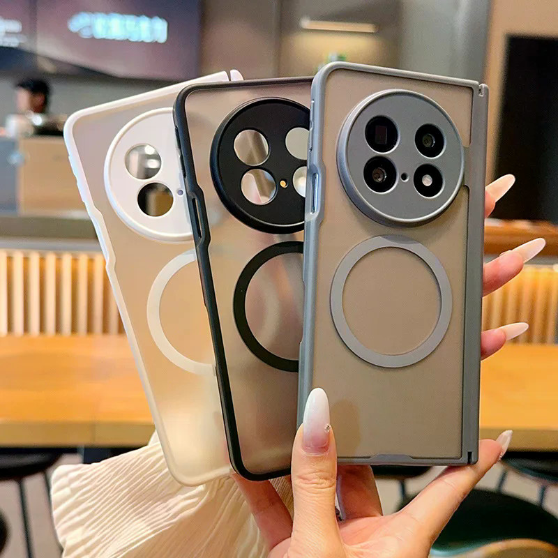 Ốp điện thoại cứng mờ màu trơn thời trang cho Oppo Find N6 N5 Fold có hỗ trợ Vỏ sạc từ tính