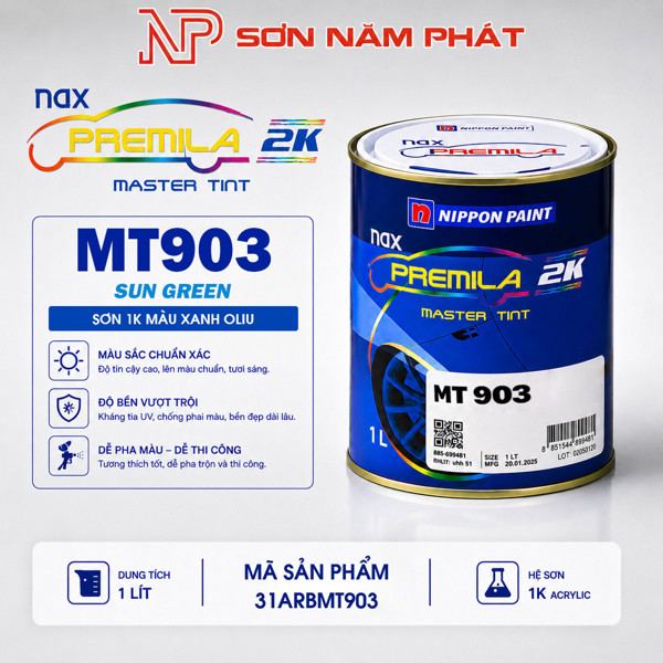 Sơn Nippon Paint NAX Premila 1K MT903 – Xanh Oliu | 1 Lít