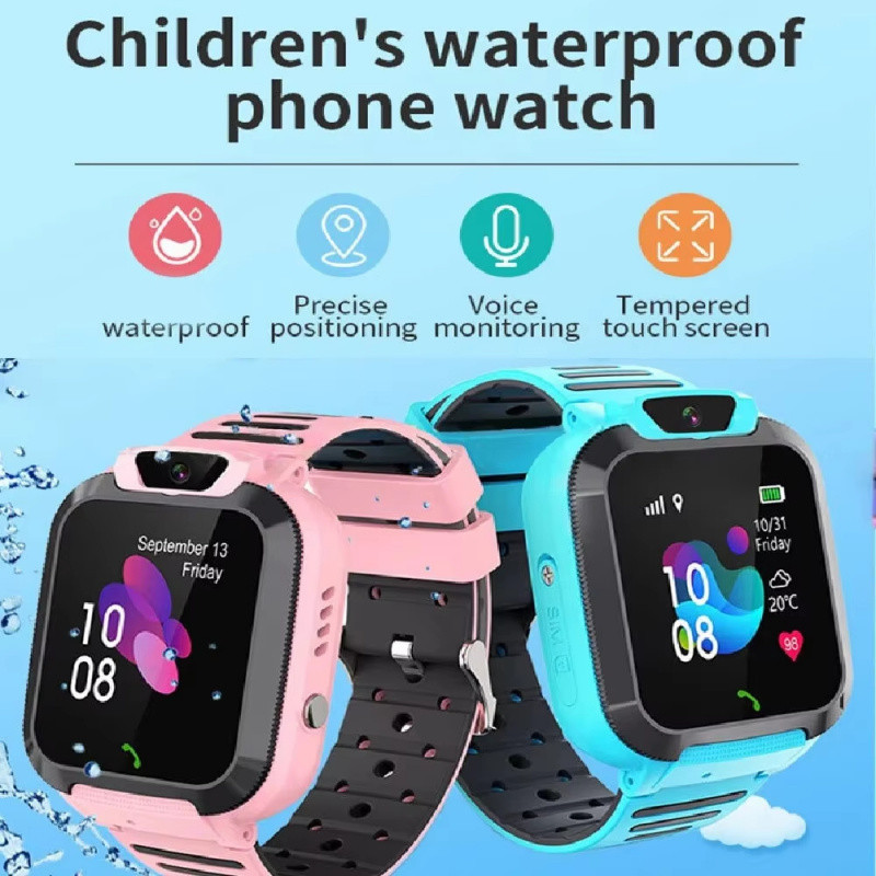 Kids Smart Watch SIM Card GPS HD Camera Video Call SOS Location Monitor Smartwatch for Childs Gifts 