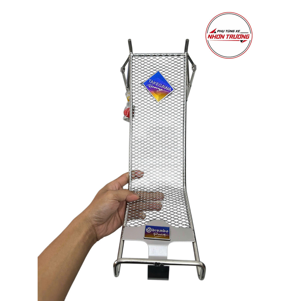 Baga Lưới INOX XIKEN gắn xe máy WAVE Nhỏ 1999-2004 kèm tem Titan và Phụ Kiện .