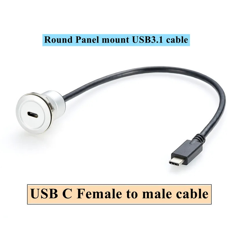 10Gbps USB Type C 3.1 Cáp Nối Dài Nam Đến Nữ Flush Panel Mount vách ngăn Cáp USB 2.0 RJ45 HDMI Đi Qu