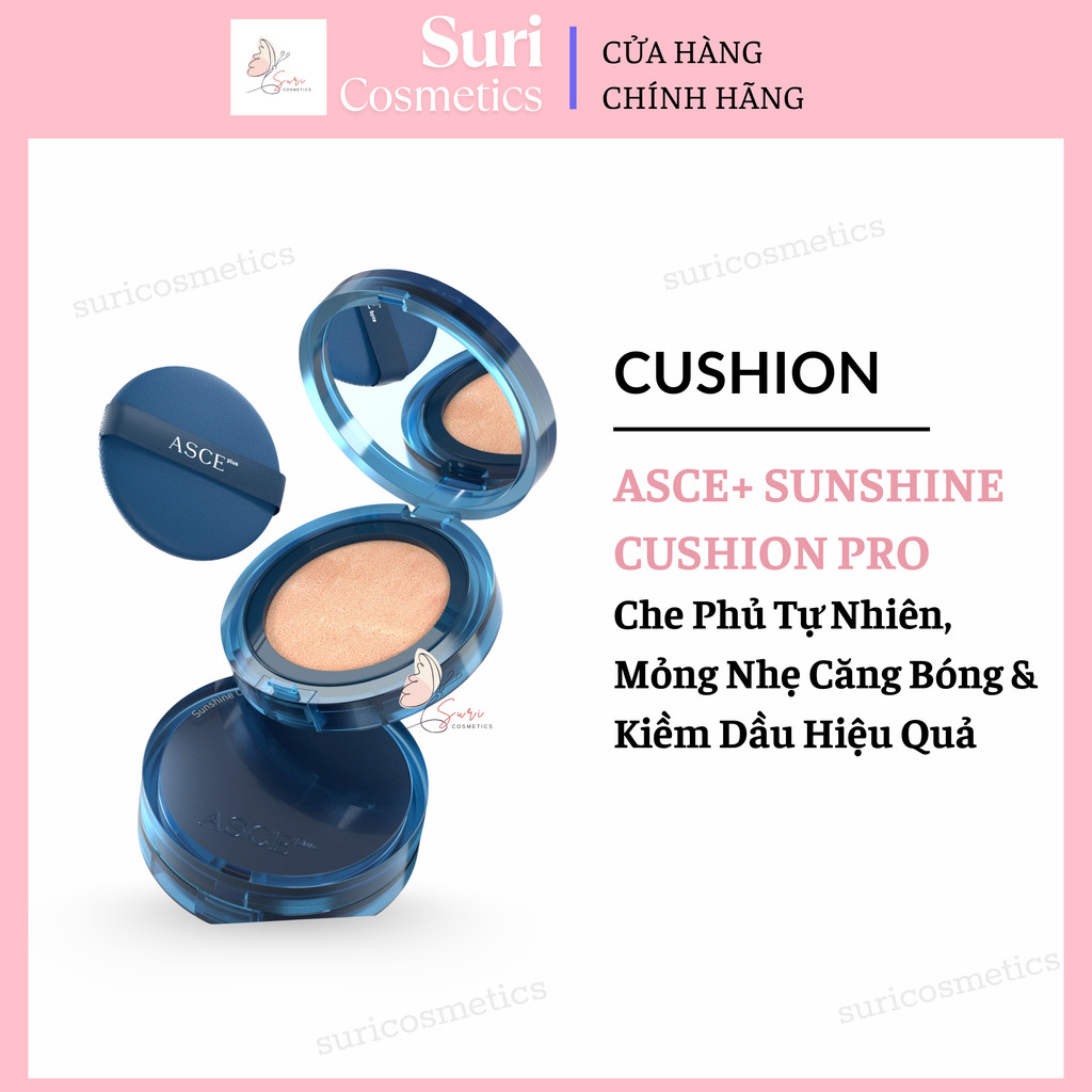 Cushion ASCE+ Sunshine Cushion Pro Che Phủ Tự Nhiên, Mỏng Nhẹ Căng Bóng & Kiềm Dầu Hiệu Quả