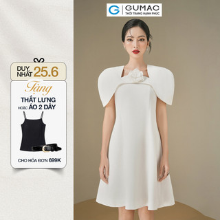 [SALE] Đầm nữ GUMAC A suông thiết kể kiểu cổ choàng vai vải cao cấp đi tiệc  DE06029