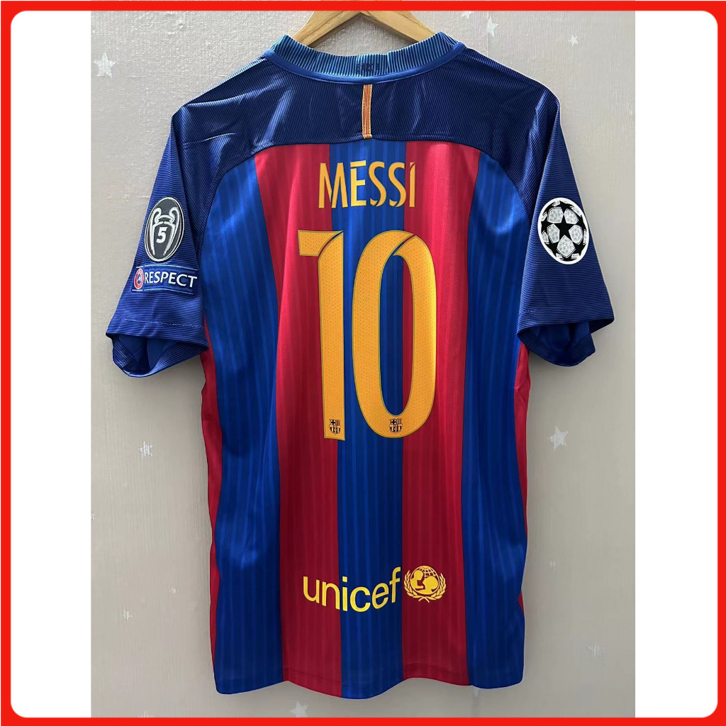 16-17 Barcelona Chất Lượng Hàng Đầu Nhà Retro Áo Bóng Đá Tùy Chỉnh Áo Thun Bóng Đá MESSI NEYMAR JR