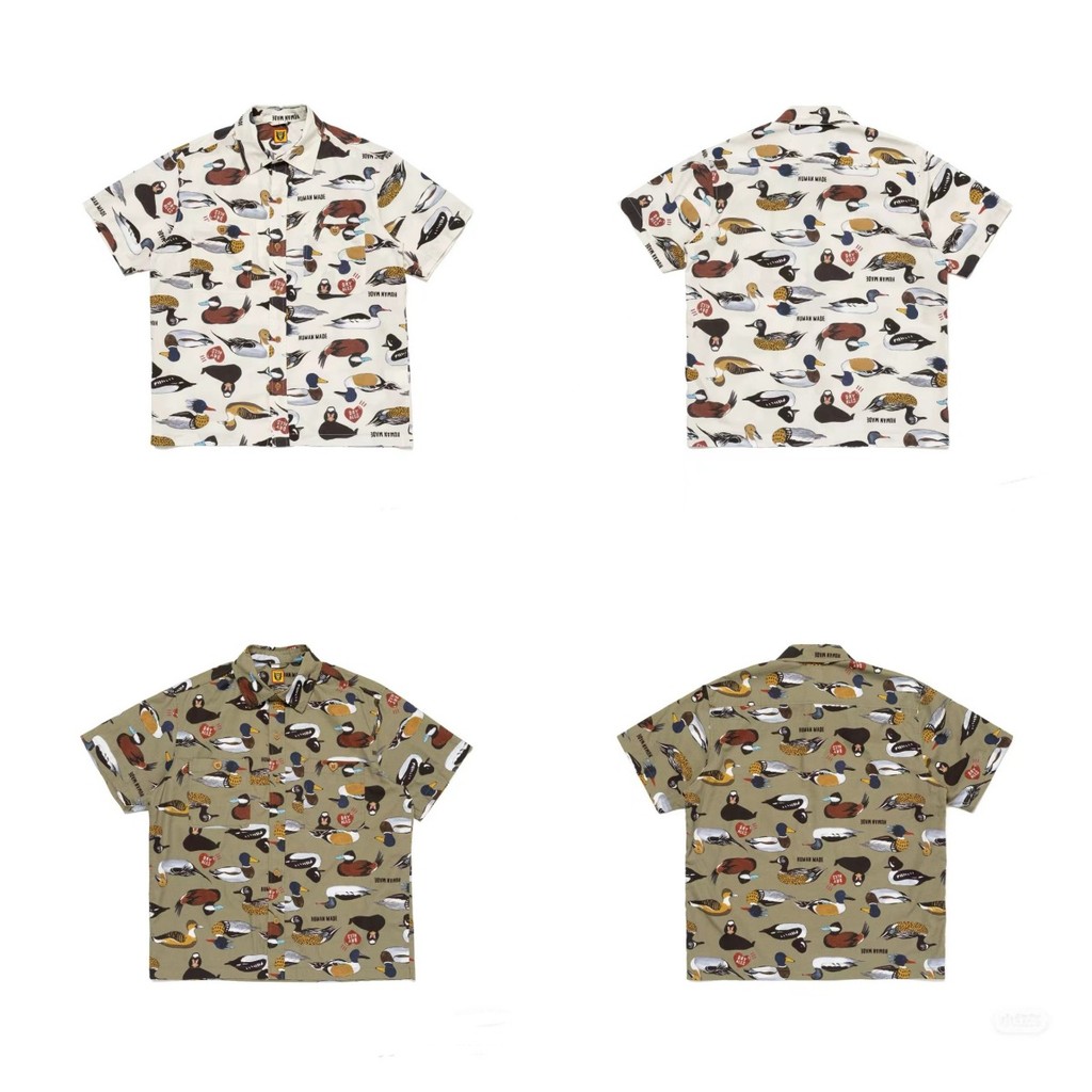 HFO4 HUMANE Japanese-style all-over print co-branded short-sleeve shirt American retro Hawaiian shir