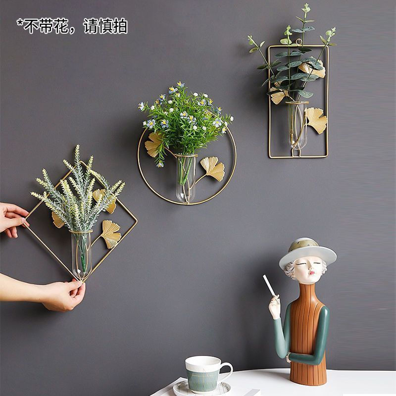TQ~ins Wall-mounted hydroponic vase, creative wall decoration for restaurants, wall hanging ornament