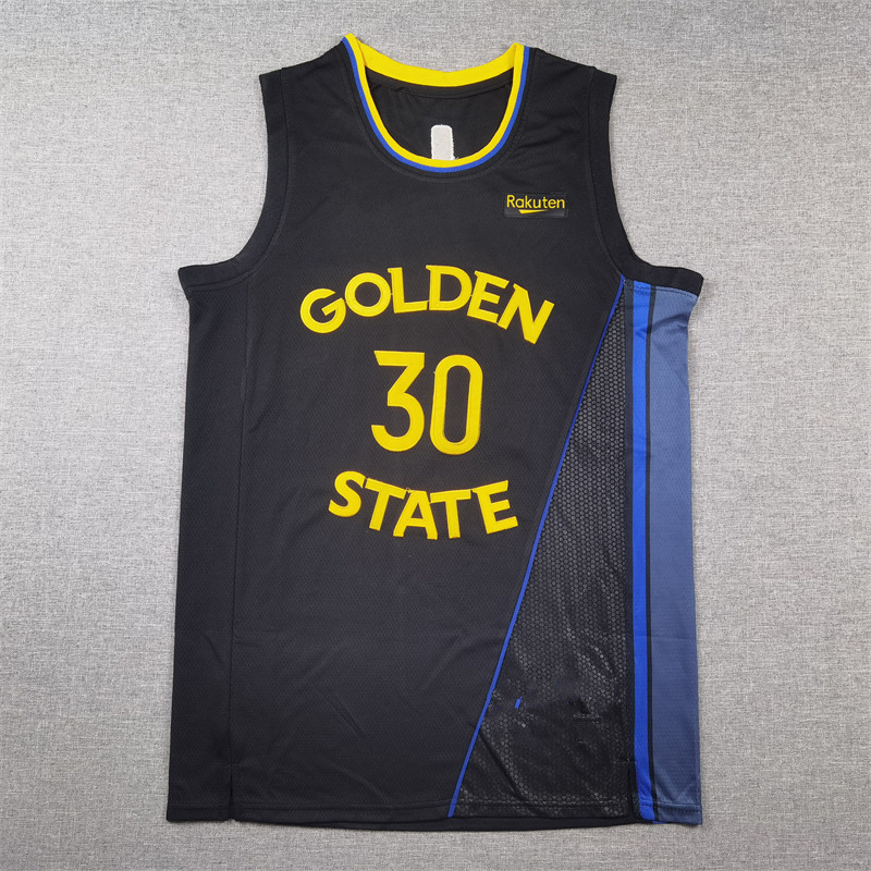 25 Season Warriors 30 CURRY Áo bóng rổ thêu Jersey Phiên bản thông báo màu đen GOLDEN STATE CURRY