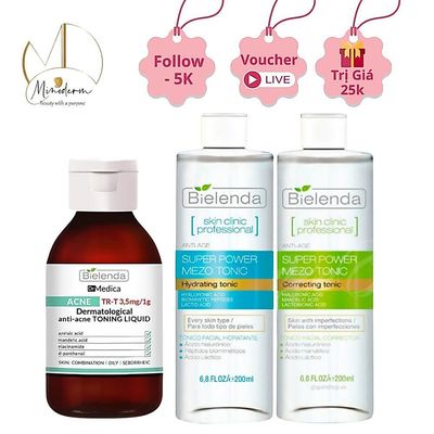Nước Hoa Hồng Bielenda Dr Medica Anti-acne Dermatological Toning Liquid cho da dầu mụn 250ml