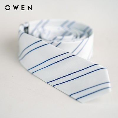Owen - Cà vạt CV232657 màu Trắng chất liệu Polyester