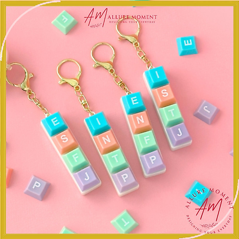 MBTI Keyboard Keyring DIY Kit | Create Your Own Personality Key-Accessory | Korean Style MBTI Keycha