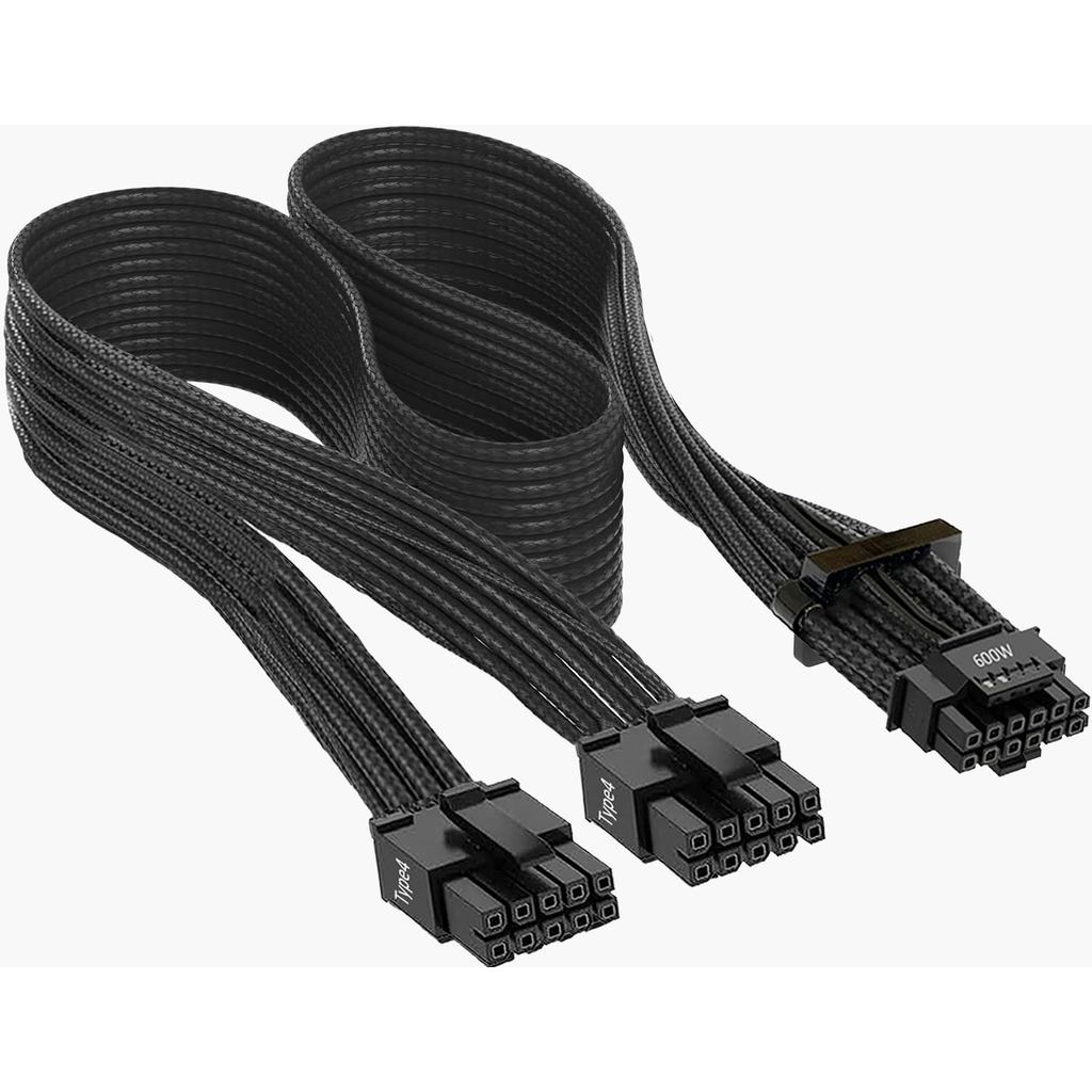 Cáp PSU 600W PCIe 5.0 12VHPWR cho Corsair Type-4 PSU, Đầu nối PCIe 8 chân kép đến 12 + 4Pin, Đồng đó