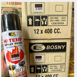  Sơn pô đen nhám chống cháy chịu nhiệt thái HI-TEMP Bosny-kèm nhám  Nhập Khẩu Thái Lan  1200F hơn 600 dộ C 