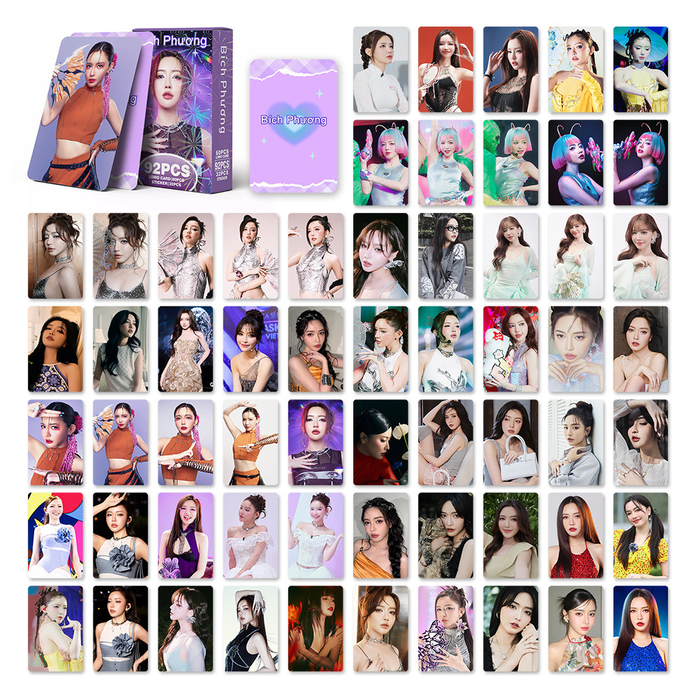 92 Cái / hộp Ngôi Sao Việt Nam EM XINH SAY HI BichPhuong Lomo Cards PhươngMyChi PhươngLy 52HZ LyHan 
