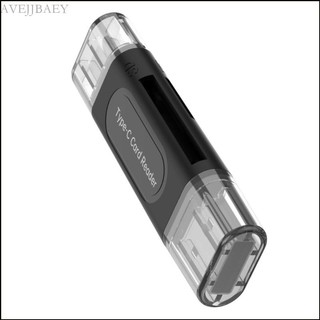 Đầu đọc thẻ nhớ Avejjbaey SDTF Bộ chuyển đổi USB Type C Dung lượng 128GB Tốc độ nhanh Truyền dữ liệu Vỏ nhựa di động