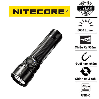 NITECORE EX7 – Đèn pin tuỳ chỉnh ánh sáng, sáng 6000lm chiếu xa 500m
