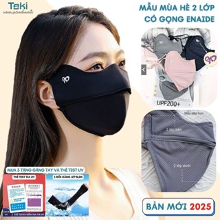   Hè 2 Lớp  Khẩu trang chống tia UV ENAIDE UPF 200+ chính hãng toàn mặt nam nữ vải lụa lanh mát lạnh  NgocAnh98  