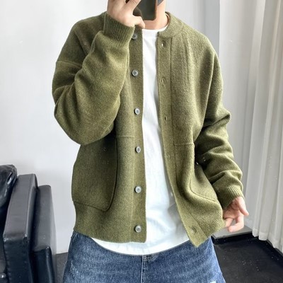 Áo len Cardigan dệt kim nam, slim fit, màu sắc cơ bản, đàn hồi, giữ ấm tốt WL121